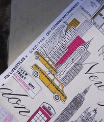 Kauffman Fabric Paris New York London 44” BTY Cityscape Cafe Taxi Travel