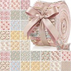 60 Pcs Spring Floral Quilting Fabric 2.6 x 40″ Cotton Fabric Strips Bundles