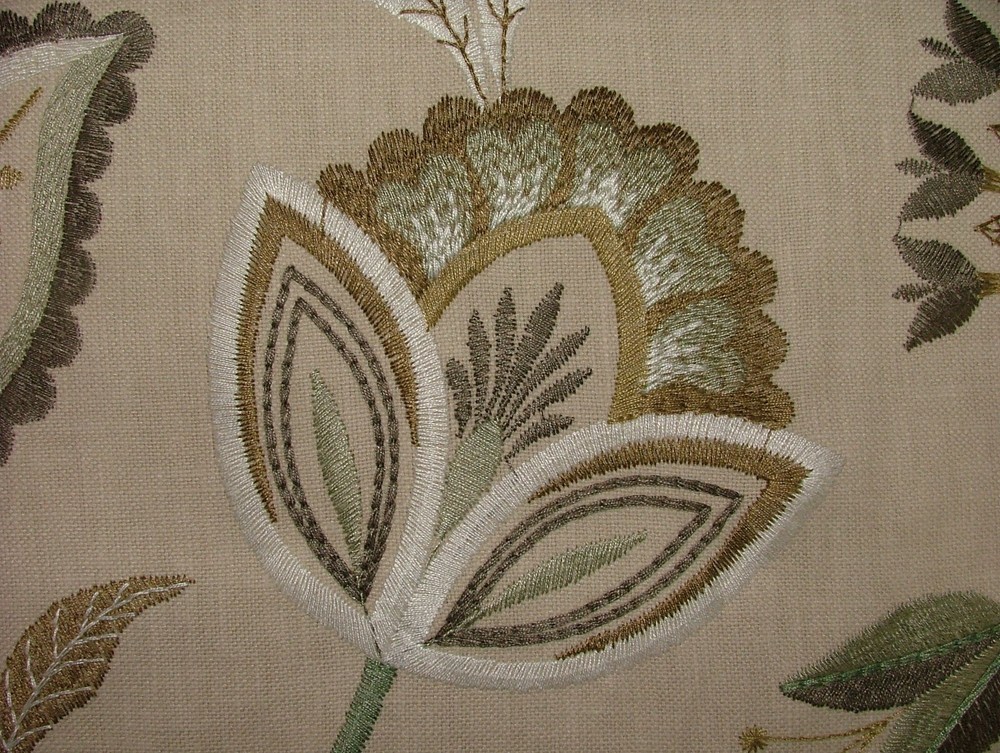 3.4 Metres iLiv Ophelia Thyme Embroidered Fabric Curtain Upholstery Cushion