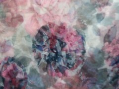 S25 3D FLORAL PRINT TULLE 100% POLYESTER MAUVES & BLUES SPECIALTY NETTING 32X57″