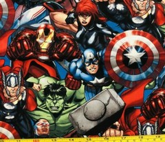 Tina Scrap MARVEL AVENGERS CAPTAIN AMERICA HULK Fabric 9″x21″ COMIC SUPERHEROES