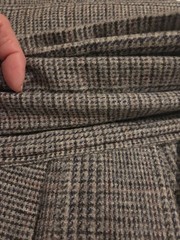 100% Wool Gray Plaid Fabric/Pillows, Crafts, Home Dec USA Made BTY