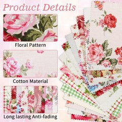 42Pcs Pink Charm Packs for Quilting, 100% Cotton Fabric Squares 5 x 5Inch Pre…