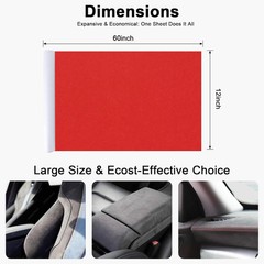 Red Suede Fabric Wrap – 12×60 inch Suede Wrap for Car Interior – Self-Adhesiv…