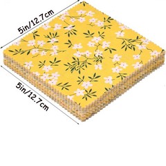 42 PCS 5×5 Inch PreCut Cotton Fabric Charm Square Quilting Sewing Yellow