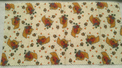 Fabric Red Rooster “Corny Oak” Cornucopias filled w/Harvest, Corn 3 Pcs $2.95