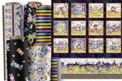 Little Darlings Halloween Repeating Stripe 6183W Fabric half yd cont cuts