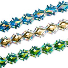 Lozenge Resin Rhinestone Iron On Gel Backed Trim Sold By The Yard
