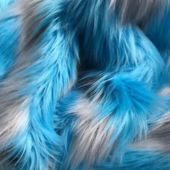 Cheshire Cat Blue Gray Quality Faux Fur Shag Fabric Piece Choose size Striped