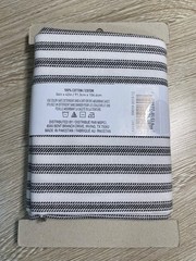 Novelty Cotton Fabric 1 Yard Precut Loops & Threads Black/White Stripe Farmhouse