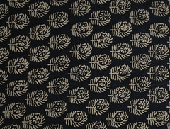 Black & Beige Hand Block Fabric 3 Yard 100%Cotton NO TARRIF CHARGES 100%✅ KK16