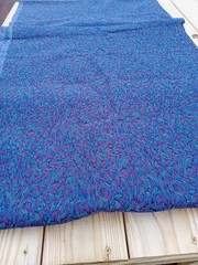Vtg Upholstery Heavy Weight Fabric Purple Teal Burgundy Blue 12′ X 4′