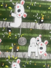 Stof France Koalas Stretch Knit Fabric Remnant 34” x 38” Cotton Spandex