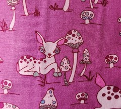 3YD 2009 Jay McCarroll PURPLE Woodland Wonderland Deer & Mushrooms Fabric
