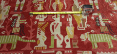 CLARENCE HOUSE ZAMBEZI RED TEXTURED AFRICAN LINEN VELVET FABRIC REM 24″L X 51″W