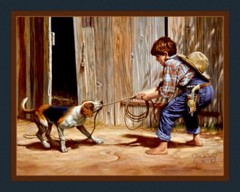 Western “Just a Cowboy Backaroo” Panel Cotton Fabric By MT PEAK FABRIC