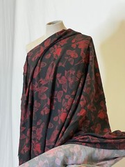 Cotton Poplin Floral Print Pantone Gadget Gray Marsala Tigerlily Tricolor Fabric
