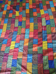 Vintage, Colorful, Patchwork, Quilted look, Subway Tile, Fabric, 57″ x 144″, 70s