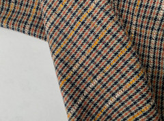 TWEEDY BALMORAL CHECK WOOL CASHMERE SILK BLEND OLIVE -BLUE -TAN MADE IN ITALY A9
