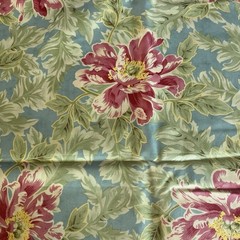 Poetry Collection Large Pink Floral Rose On Dusty Blue April Cornell BTY