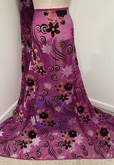Pink Chiffon With Multicolor Metallic Burnout Velvet Fabric 50” Width 1 Yard