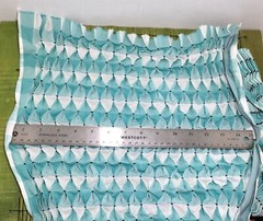 Honeycomb Smocked Unfinished Pillow Cover 15″ x 15″ VTG Aqua Gingham Fabric
