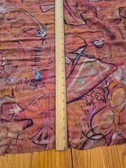 Hand-Painted Abstract Patterned Fabric 48″ X 72″ Rustic Earthy Tones Lightweight