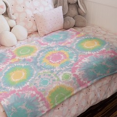 (2 pack 58″ x 1.5 yard Lux Anti-pill Fleece Tie Dye Fabric Precut Multi