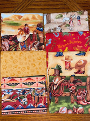 8 Fat Quarters – Assorted Western Cowboys Out West Horses Rodeo Fabric