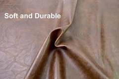 1 Yards 54″ X 36″ Dark Brown Faux Leather Fabric Distressed Crazy Horse Soft Fak