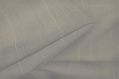 PURE WOOL SUPER 150’s LIGHT BEIGE GLEN CHECK LUXURY TAILORING MADE IN ITALY E26