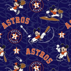 BTHY MLB Disney Mickey Houston Astros Logo Cotton Fabric By The Half Yard