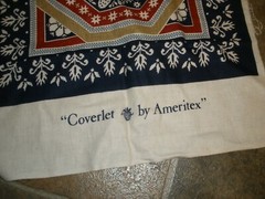 NEW Sewing Fabric Coverlet Ameritex Milford Pa 1733 pattern Square Pillow (O8)