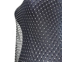 1 Yard Fishnet Fabric Diamante Crystal Rhinestone Trim For Clothes DIY Accessory