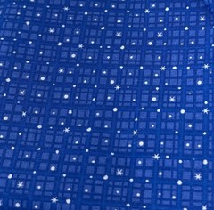 Blue Cotton Fabric Square Star & Grid Pattern 9″x44″ Sewing Quilting Crafting