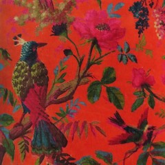 Luxury Cotton Velvet Fabric: Bird Print Upholstery, Home Decor By The Yard