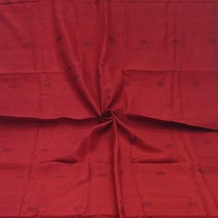 Vintage Red 100% Pure Silk Handwoven Sari Remnant 4YD Craft Fabric Silk Scrap