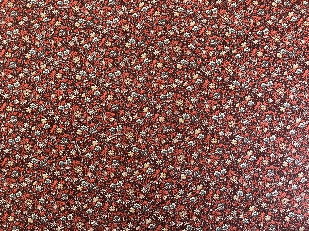 Cotton Quilt Fabric Floral White Brown Cranston Print Works by 1/2 Yard
