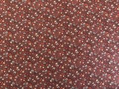 Cotton Quilt Fabric Floral White Brown Cranston Print Works by 1/2 Yard