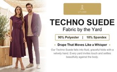Techno Suede Fabric by the Yard 4-Way Stretch 280 GSM Poly Spandex Knit Apparel