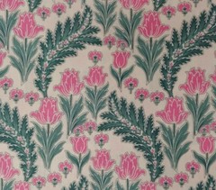 Tulips Floral Fabric Art Nouveau TIMELESS TREAS Quilters Cotton SCANT 2 YARDS