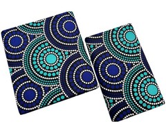 Blue Turquoise Dotted Print African Wax Fabric- 45″ width sell by 6 yards