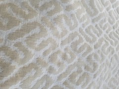 Beige Velveteen Burn-out Upholstery Fabric Geometric 1-pc 58″ Wide x 32″ Long