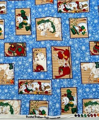 BUNDLED BUDDIES by SSI South Sea Imports Winter Friends on Blue Snowflake 2.33yd