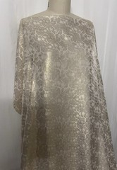 Luxury Silk Gold Lurex Brocade Champagne Tree Motif Fabric By The Yard 44″ Wide
