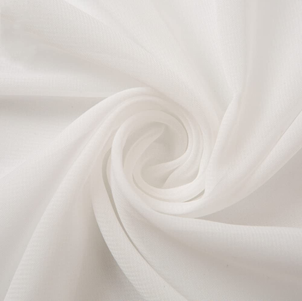 58 Inch Solid Color Chiffon Fabric Rustic Sheer Wedding Backdrop Ivory 10 Yd
