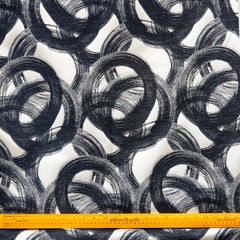 Midnight Circles Fabric By The Yard, Jacquard Weave Fabric, Upholstery