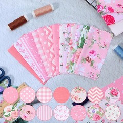 42Pcs Pink Charm Packs Quilting 100% Cotton Fabric Squares 5 x 5Inch Pre-Cut