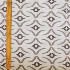 Geometric Sheer Curtain Fabric By The Yard, Linen Look Curtain Fabric Upholstery