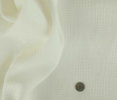 2+ Yards Light Weight Jacquard Textured Weave Ivory Rayon Blend Suiting RS284